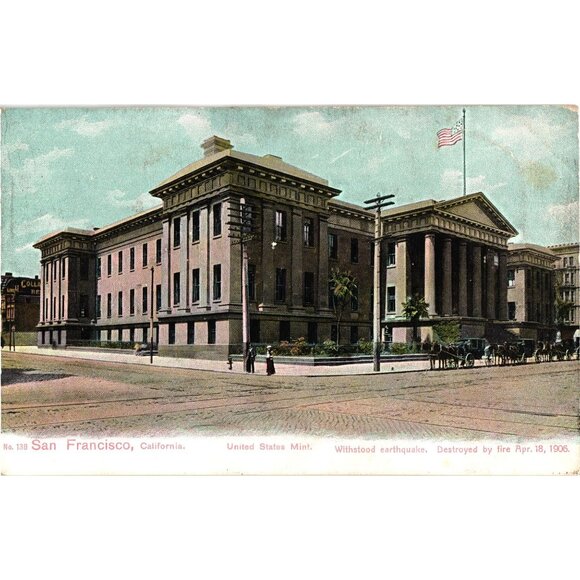 Antique San Francisco Postcard United States Mint 1906 Earthquake History - Picture 1 of 2